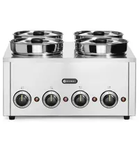 HENDI Hotpot Bain-Marie | THERMOSYSTEM | 4x 4L (Ø215mm) | 30°C/85°C | 0.8kW (230V) | 506x509x298(h)mm 
