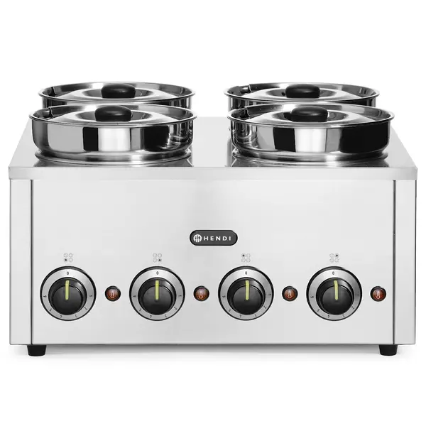 Hotpot Bain-Marie | THERMOSYSTEM | 4x 4L (Ø215mm) | 30°C/85°C | 0.8kW (230V) | 506x509x298(h)mm