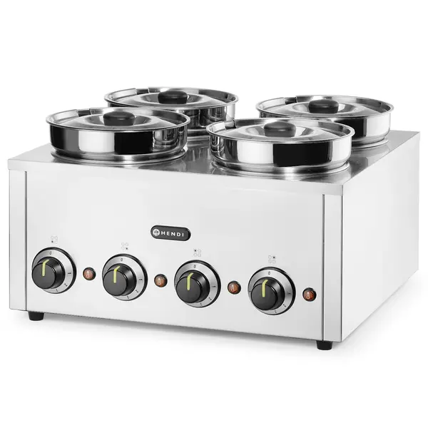 Hotpot Bain-Marie | THERMOSYSTEM | 4x 4L (Ø215mm) | 30°C/85°C | 0.8kW (230V) | 506x509x298(h)mm