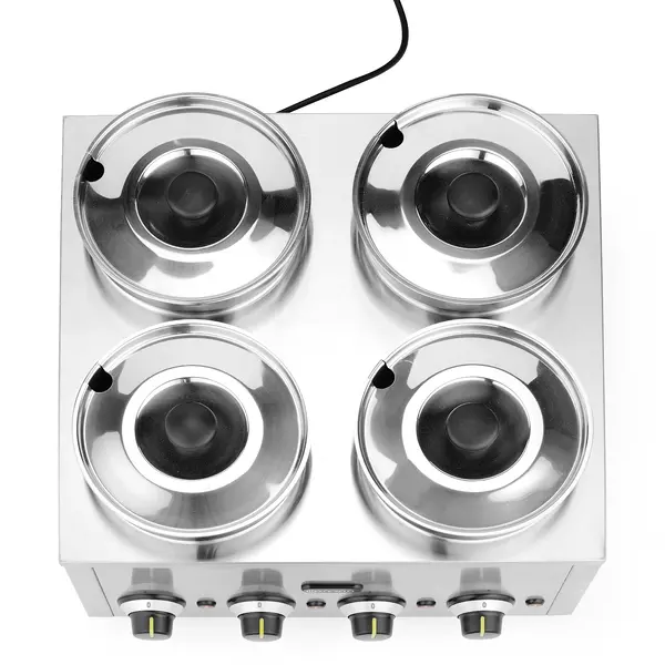 Hotpot Bain-Marie | THERMOSYSTEM | 4x 4L (Ø215mm) | 30°C/85°C | 0.8kW (230V) | 506x509x298(h)mm