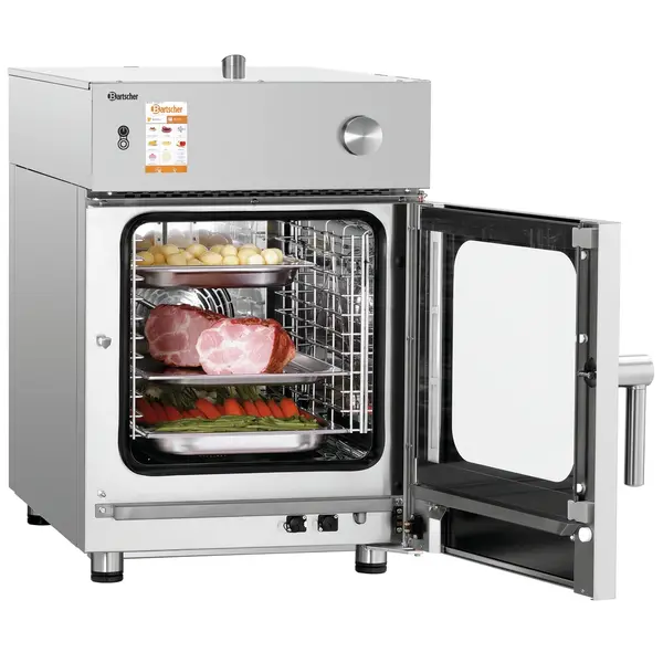 Combisteamer | SILVERSTEAM | Elektrisch | 6 Niveaus (1/1 GN) | 50°C/300°C | 6.9kW (400V) | Touchscreen | 525x880x800(h)mm