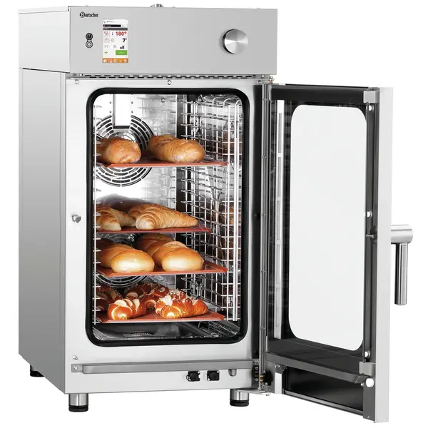 Combisteamer | SILVERSTEAM | Elektrisch | 10 Niveaus (1/1 GN) | 50°C/300°C | 13.8kW (400V) | Touchscreen | 552x880x1000(h)mm