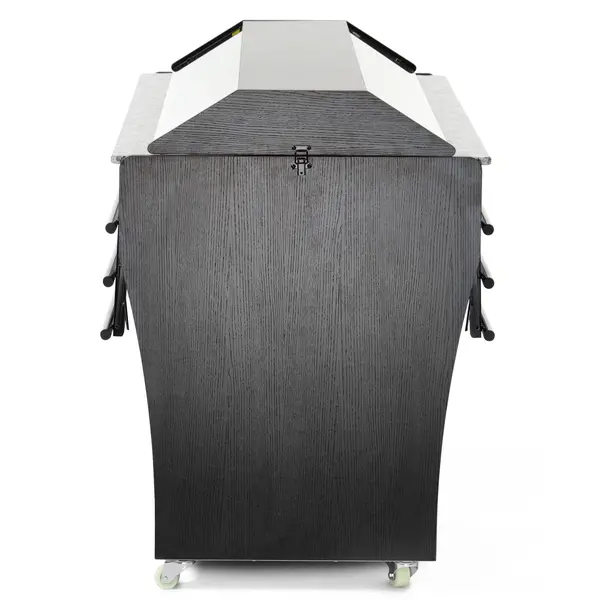 Verwarmd Buffet | Hout/RVS | 4x 1/1 GN | 30°C/90°C | Bain-Marie | Liftkap (Verlicht) | Wielen (Geremd) | 1490x765x1370(h)mm