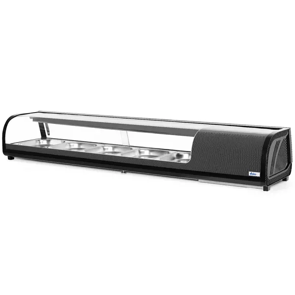 Sushivitrine | Zwart | 5x 1/2 GN | 0°C/+12°C | Statisch | 1 Niveau | 1800x420x265(h)mm