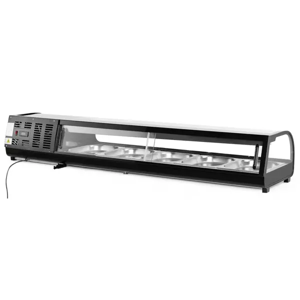 Sushivitrine | Zwart | 5x 1/2 GN | 0°C/+12°C | Statisch | 1 Niveau | 1800x420x265(h)mm