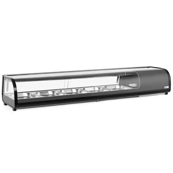 Sushivitrine | Zwart | 5x 1/2 GN | 0°C/+12°C | Statisch | 1 Niveau | 1800x420x265(h)mm