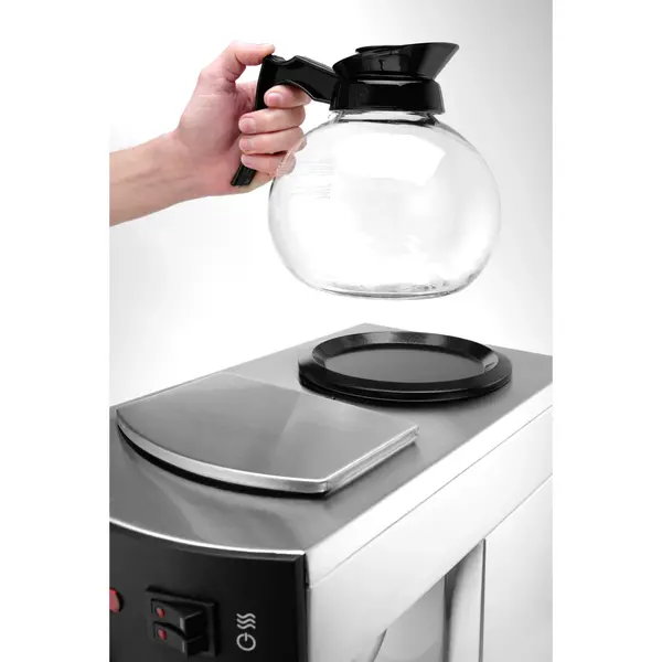 Koffiezetapparaat | KitchenLine | RVS/Zwart | Enkel | 1.8L | 2 Warmhoudplaten | 1.4kW (230V) | 220x383x465(h)mm