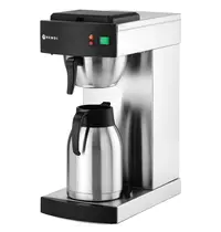 HENDI Koffiezetapparaat | DRIP | RVS/Zwart | Enkel | 2L | Warmhoudplaat | 1.4kW (230V) | 215x410x520(h)mm 