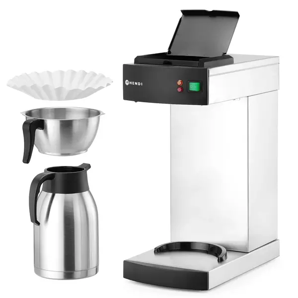 Koffiezetapparaat | DRIP | RVS/Zwart | Enkel | 2L | Warmhoudplaat | 1.4kW (230V) | 215x410x520(h)mm