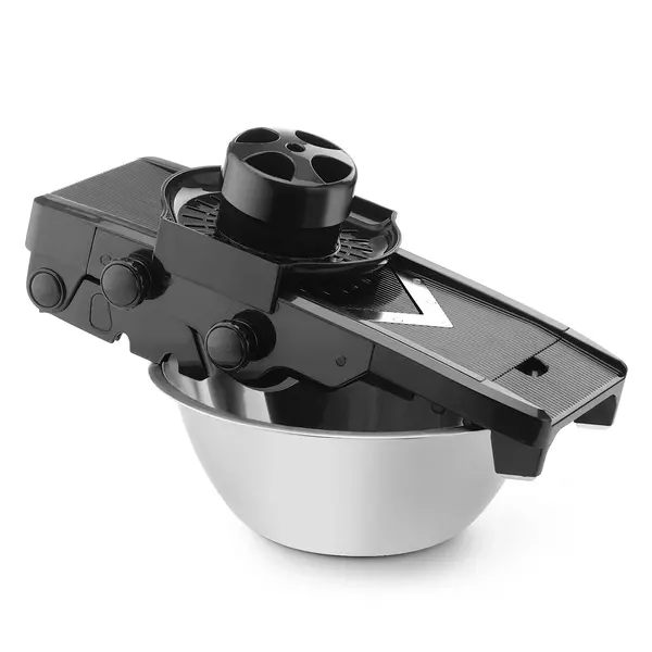 V-Vorm Mandoline | Kunststof | Schijfjes (1-9mm), Juliënne/Friet (6/9mm) | 335x130x75(h)mm