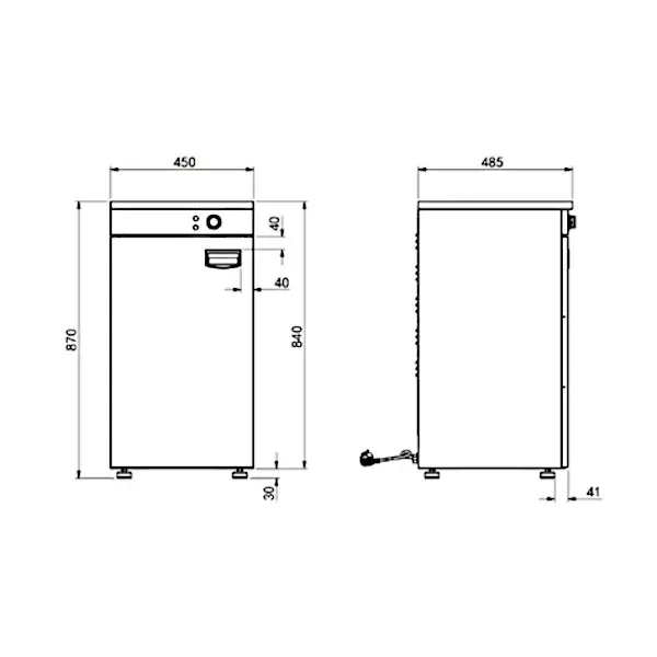 Bordenwarmer | 45-60 Borden | 30°C/85°C | 0.8kW (230V) | 450x485x850(h)mm