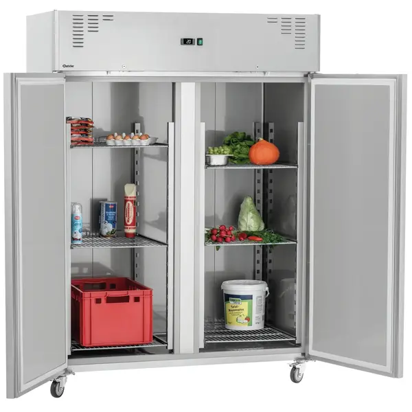 Koelkast | 1350L (2/1 GN) | RVS | 0°C/+8°C | Geforceerd | Wielen (Geremd) | 1485x835x2050(h)mm