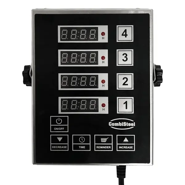Digitale Keukentimer | 4 Timers | RVS | 230V | 130x170x36(h)mm