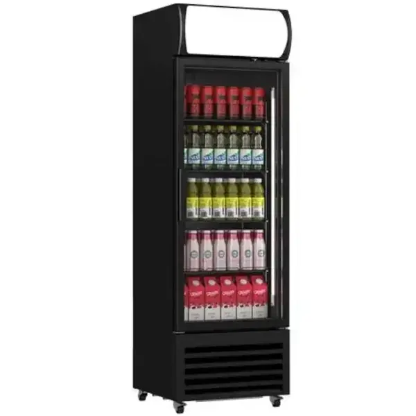Koelkast | 375L | Zwart | +1°C/+10°C | Geforceerd | Wielen | 610x610x1975(h)mm