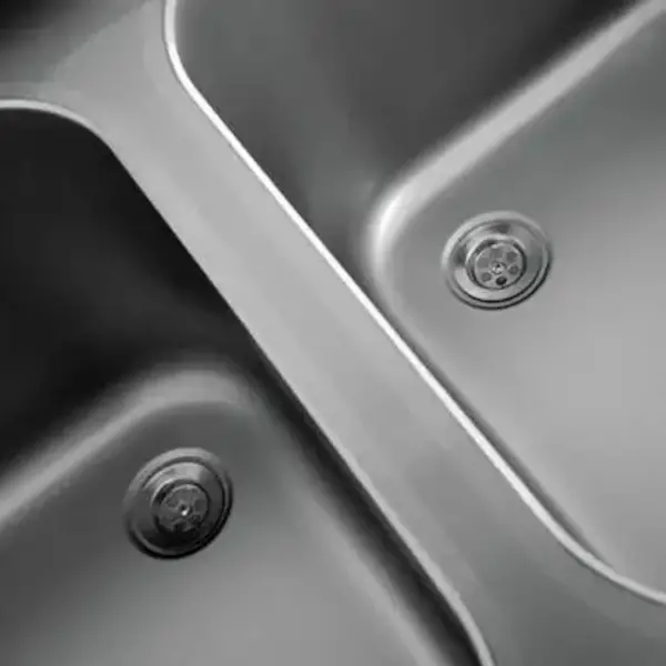 Spoeltafel | ECO | RVS | 2 Spoelbakken (Rechts) + Afdruipvlak | Bodemschap | Achteropstand | Zelfmontage | 1600x700x850(h)mm