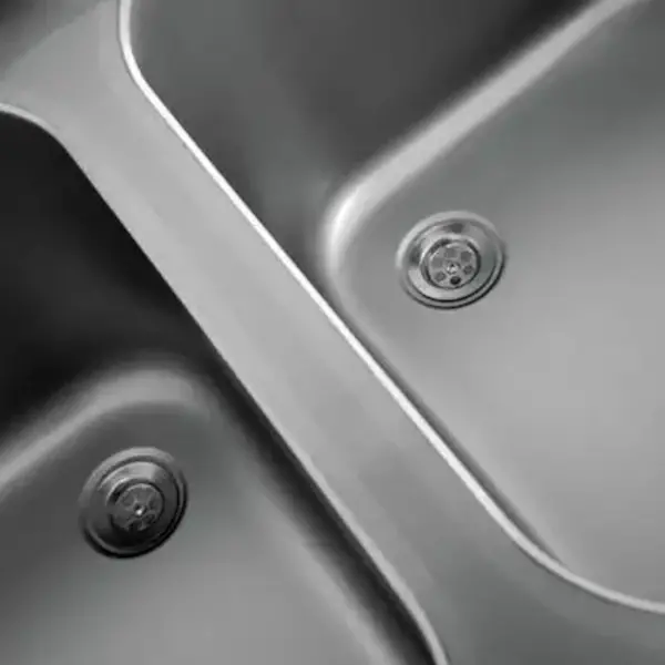 Spoeltafel | ECO | RVS | 2 Spoelbakken (Rechts) + Afdruipvlak | Bodemschap | Achteropstand | Zelfmontage | 1800x700x850(h)mm