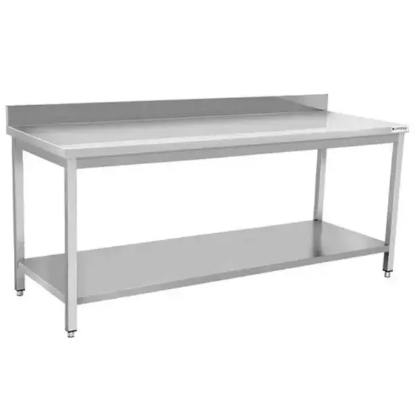 Werktafel | ECO | RVS | Bodemschap | Diepte 600 | Hoogte 850/950 | Breedte 600-2000 | Achteropstand | Zelfmontage