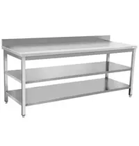 UNNINOX Werktafel | ECO | RVS | Dubbel Bodemschap | Diepte 700 | Hoogte 850/950 | Breedte 600-2000 | Achteropstand | Zelfmontage 