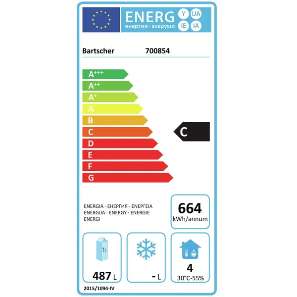 Koelkast | 600L | Wit | -1°C/+6°C | Statisch + Ventilator | 780x720x1930(h)mm