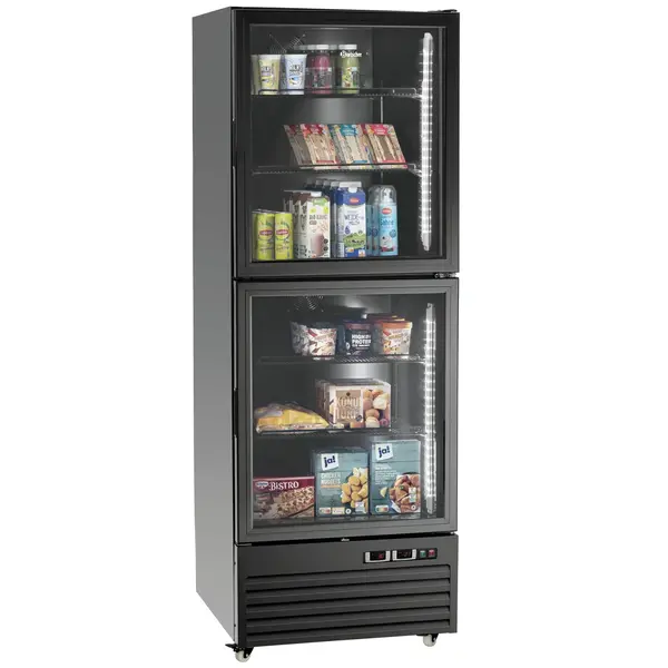 Koel-/Vrieskast | 430L | Zwart | -18°C/-22°C & 0°C/+10°C | Geforceerd | Wielen (Geremd) | 700x780x2000(h)mm
