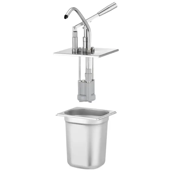 Heveldispenser | 1/6 GN (Middenuitloop) | Porties 35ml | Diepte 200mm