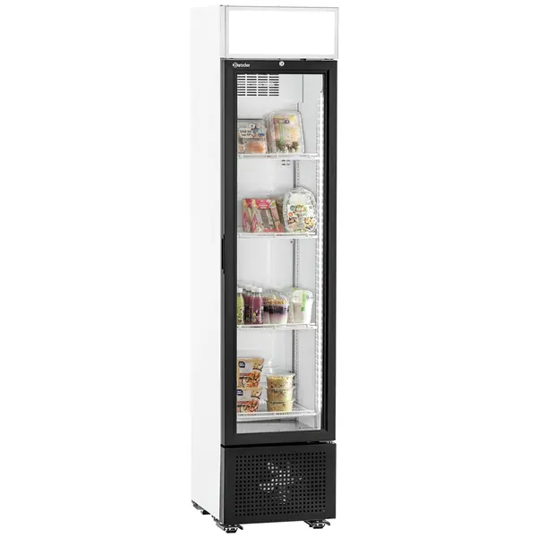 Koelkast | Smal Model | 232L | Zwart | +1°C/+9°C | Statisch + Ventilator | Wielen (Geremd) | 450x530x2030(h)mm