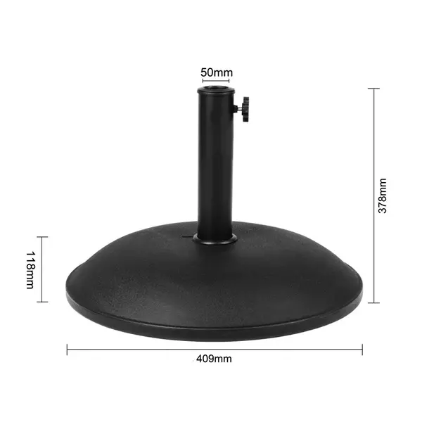 Parasolvoet | Beton | Voetgewicht 20kg | Parasolpaal Ø38/48mm | Ø409x378(h)mm