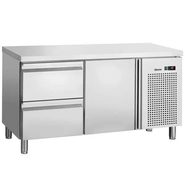 Koelwerkbank | 280L | 1 Deur + 2 Laden (1/1 GN) | 0°C/+10°C | Geforceerd | 1342x700x850(h)mm