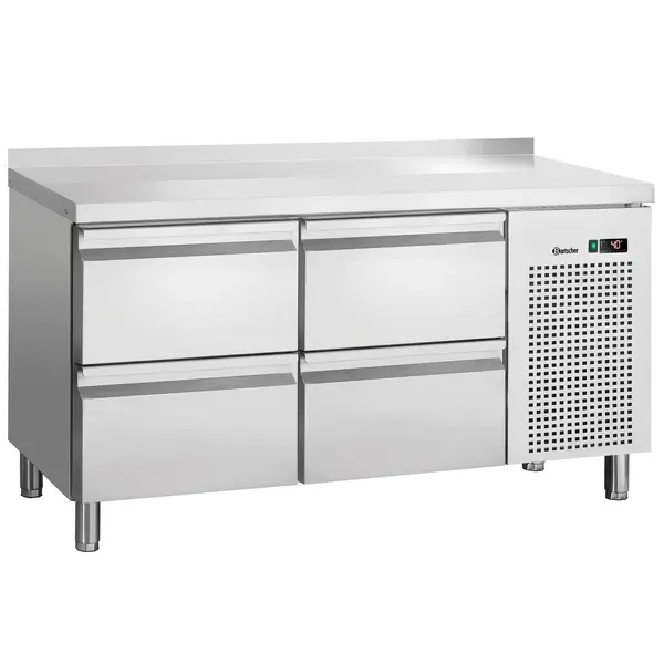 Koelwerkbank | 280L | 4 Laden (1/1 GN) | 0°C/+10°C | Geforceerd | Achteropstand | 1342x700x850/900(h)mm