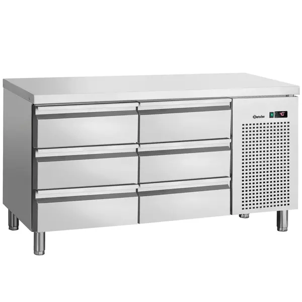 Koelwerkbank | 280L | 6 Laden (1/1 GN) | 0°C/+10°C | Geforceerd | 1342x700x850(h)mm