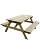 Rowlinson Picknicktafel | Hout (FSC) | Tafelblad 1500x695mm | In-/Outdoor | Parasolgat | 1500x1500x700(h)mm 