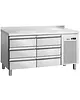 Bartscher Koelwerkbank | 280L | 6 Laden (1/1 GN) | 0°C/+10°C | Geforceerd | Achteropstand | 1342x700x850/900(h)mm 