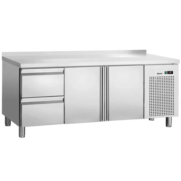 Koelwerkbank | 420L | 2 Deuren + 2 Laden (1/1 GN) | 0°C/+10°C | Geforceerd | Achteropstand | 1792x700x850/900(h)mm