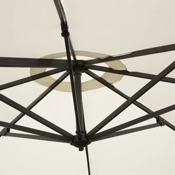 Vrijdragende Parasol | VENICE | Crème | UV-/Vlambestendig | Ø3500x2650(h)mm