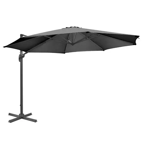 Vrijdragende Parasol | VENICE | Zwart | UV-/Vlambestendig | Ø3500x2650(h)mm