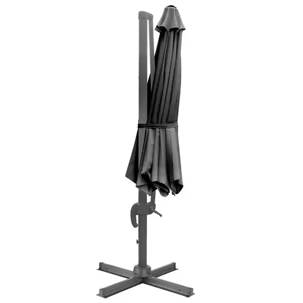 Vrijdragende Parasol | VENICE | Zwart | UV-/Vlambestendig | Ø3500x2650(h)mm