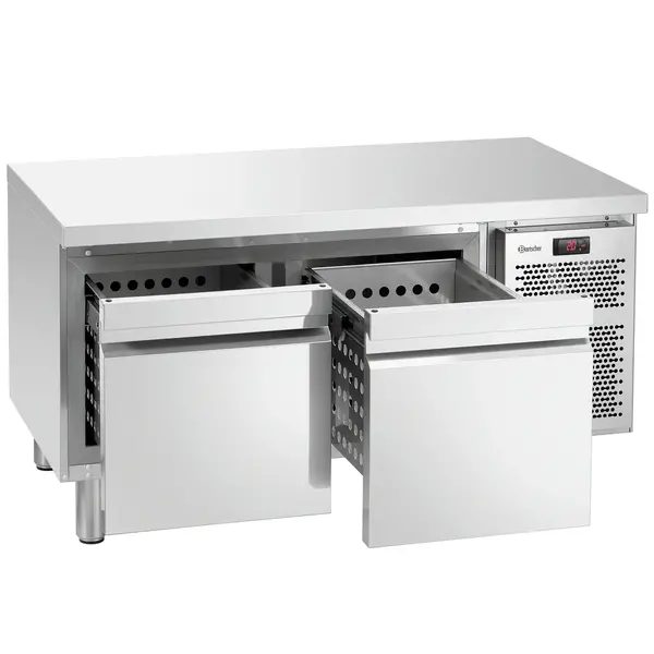 Koelwerkbank | Laag Model | Energiezuinig | 180L | 2 Laden (1/1 GN) | -2°C/+8°C | Geforceerd | 1200x660x640(h)mm