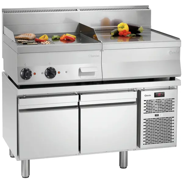 Koelwerkbank | Laag Model | Energiezuinig | 180L | 2 Laden (1/1 GN) | -2°C/+8°C | Geforceerd | 1200x660x640(h)mm