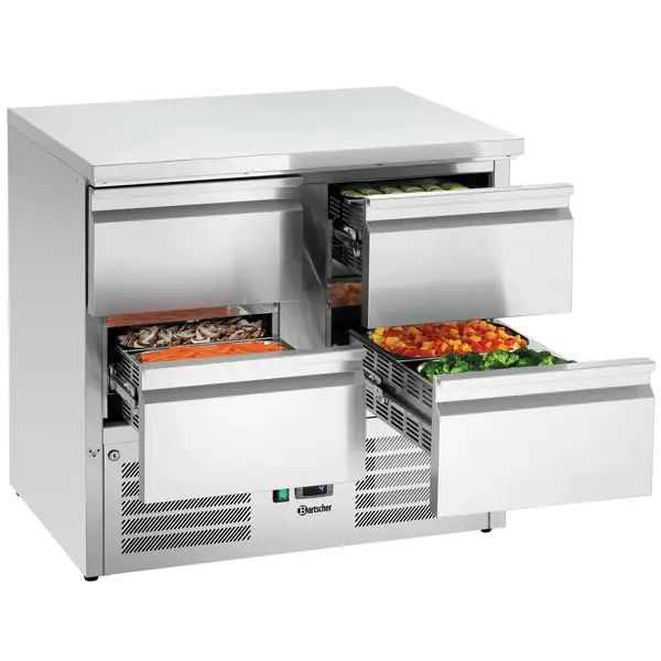 Koelwerkbank | 260L | 4 Laden (1/1 GN) | 0°C/+10°C | Geforceerd | 903x700x880(h)mm