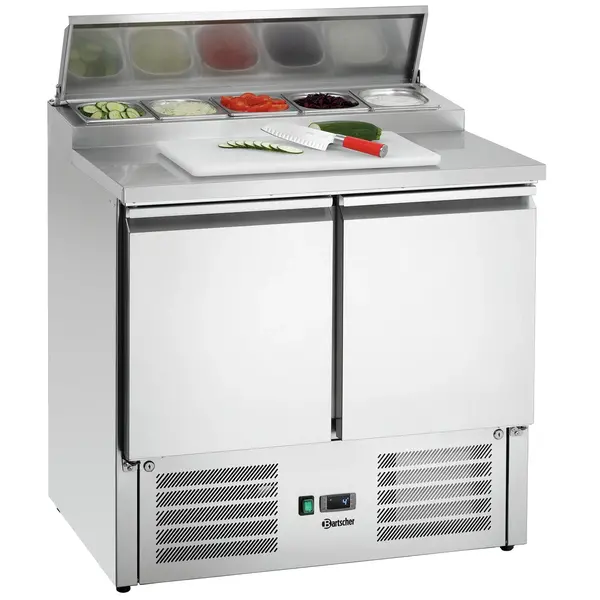 Saladette | 260L | 2 Deuren (1/1 GN) | Boven 5x 1/6 GN | 0°C/+10°C | Geforceerd | Klapdeksel | 900x700x1000(h)mm