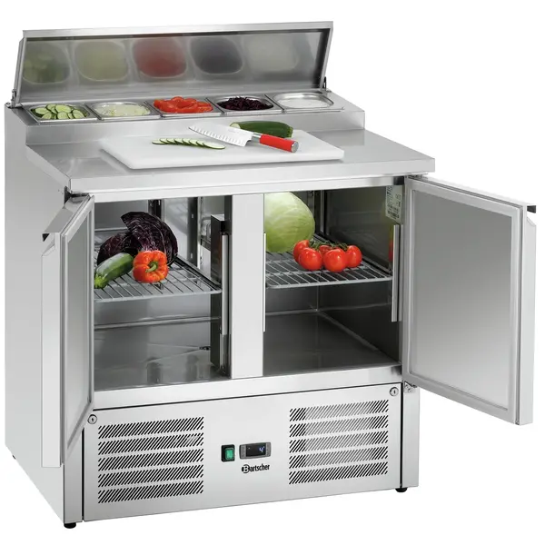 Saladette | 260L | 2 Deuren (1/1 GN) | Boven 5x 1/6 GN | 0°C/+10°C | Geforceerd | Klapdeksel | 900x700x1000(h)mm