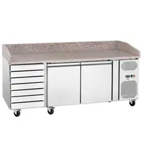 Bartscher Pizzawerkbank | 360L | 2 Deuren + 7 Deegladen (EN600x400) | -2°C/+8°C | Statisch + Ventilator | Wielen (Geremd) | 2015x795x975(h)mm 