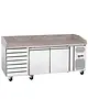 Bartscher Pizzawerkbank | 360L | 2 Deuren + 7 Deegladen (EN600x400) | -2°C/+8°C | Statisch + Ventilator | Wielen (Geremd) | 2015x795x975(h)mm 