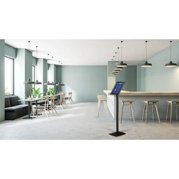 Menustandaard | Zwart | Kliklijst (A4) | Draaibaar | 245x320x900/1100(h)mm