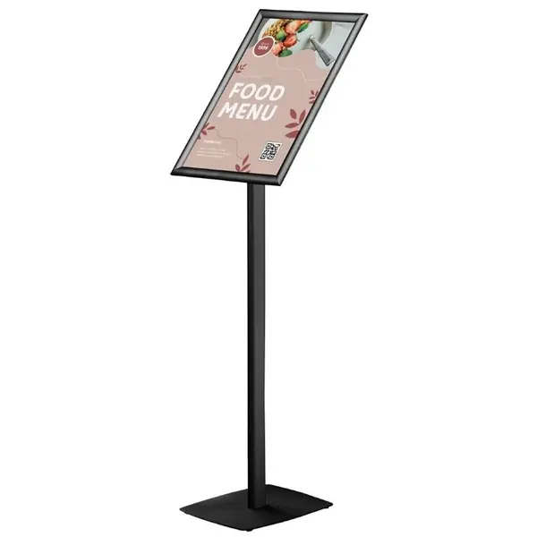 Menustandaard | Zwart | Kliklijst (A3) | Draaibaar | 245x320x900/1200(h)mm