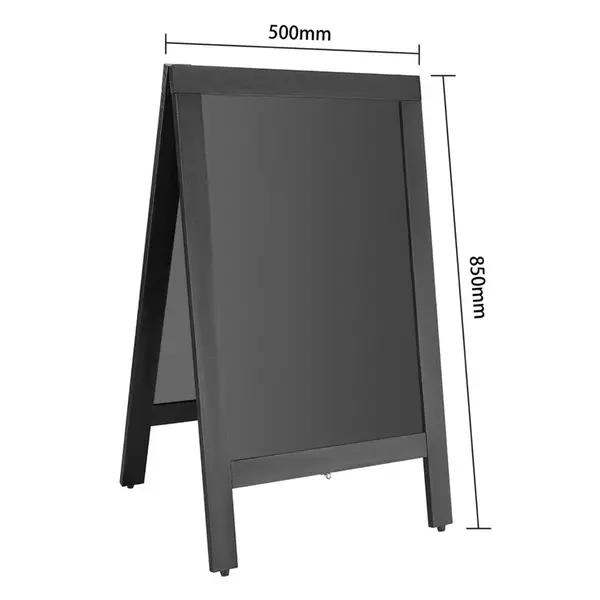 Krijtstoepbord | Hout | Zwart | 500x850mm