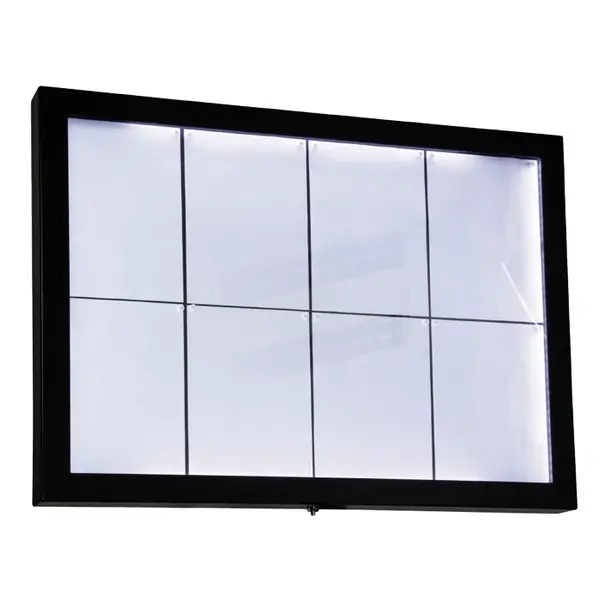Menukast | BLACK STAR XXL | Zwart | 8x A4 | Verlicht | 970x90x780(h)mm