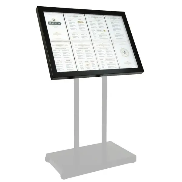 Menukast | BLACK STAR XXL | Zwart | 8x A4 | Verlicht | 970x90x780(h)mm
