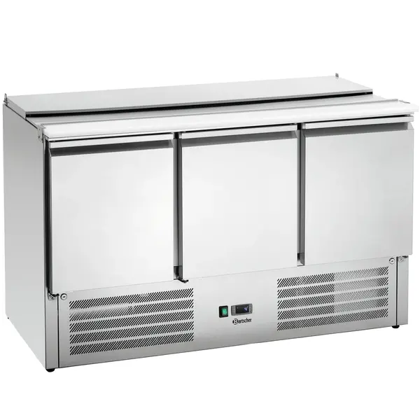 Saladette | 390L | 3 Deuren (1/1 GN) | Boven 4x 1/1 GN | 0°C/+10°C | Geforceerd | Klapdeksel | 1365x700x887(h)mm