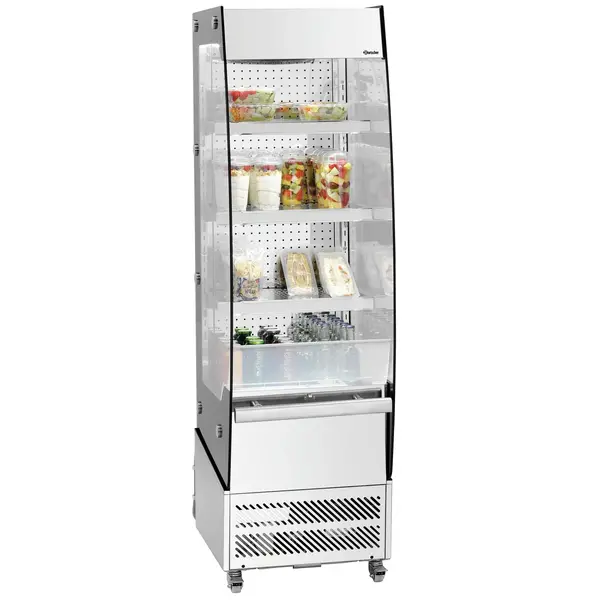 Wandkoeling | RIMI | RVS | +2°C/+10°C | Geforceerd | Open | Intern Nachtgordijn | Wielen (Geremd) | 505x665x1740(h)mm